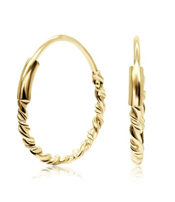 Gold Plated Ruckle Silver Hoop Earring HO-1527-GP